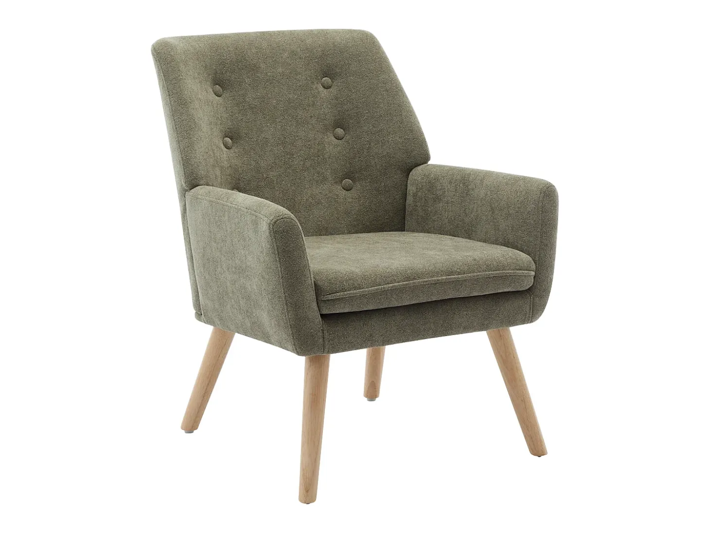 Sillón recto de tela verde estilo escandinavo SERINO