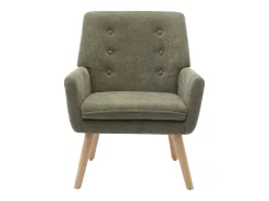Sillón recto de tela verde estilo escandinavo SERINO