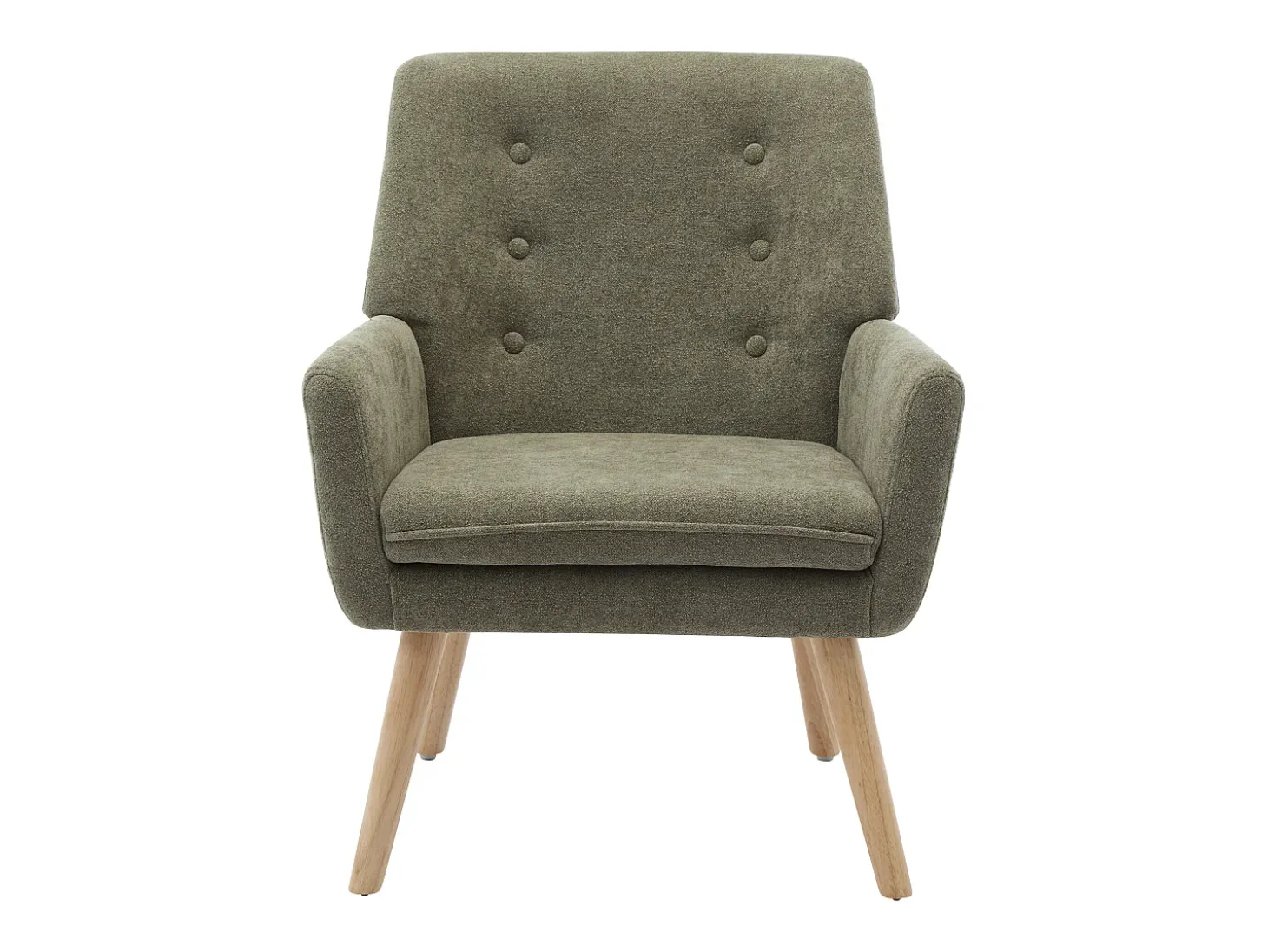 Sillón recto de tela verde estilo escandinavo SERINO
