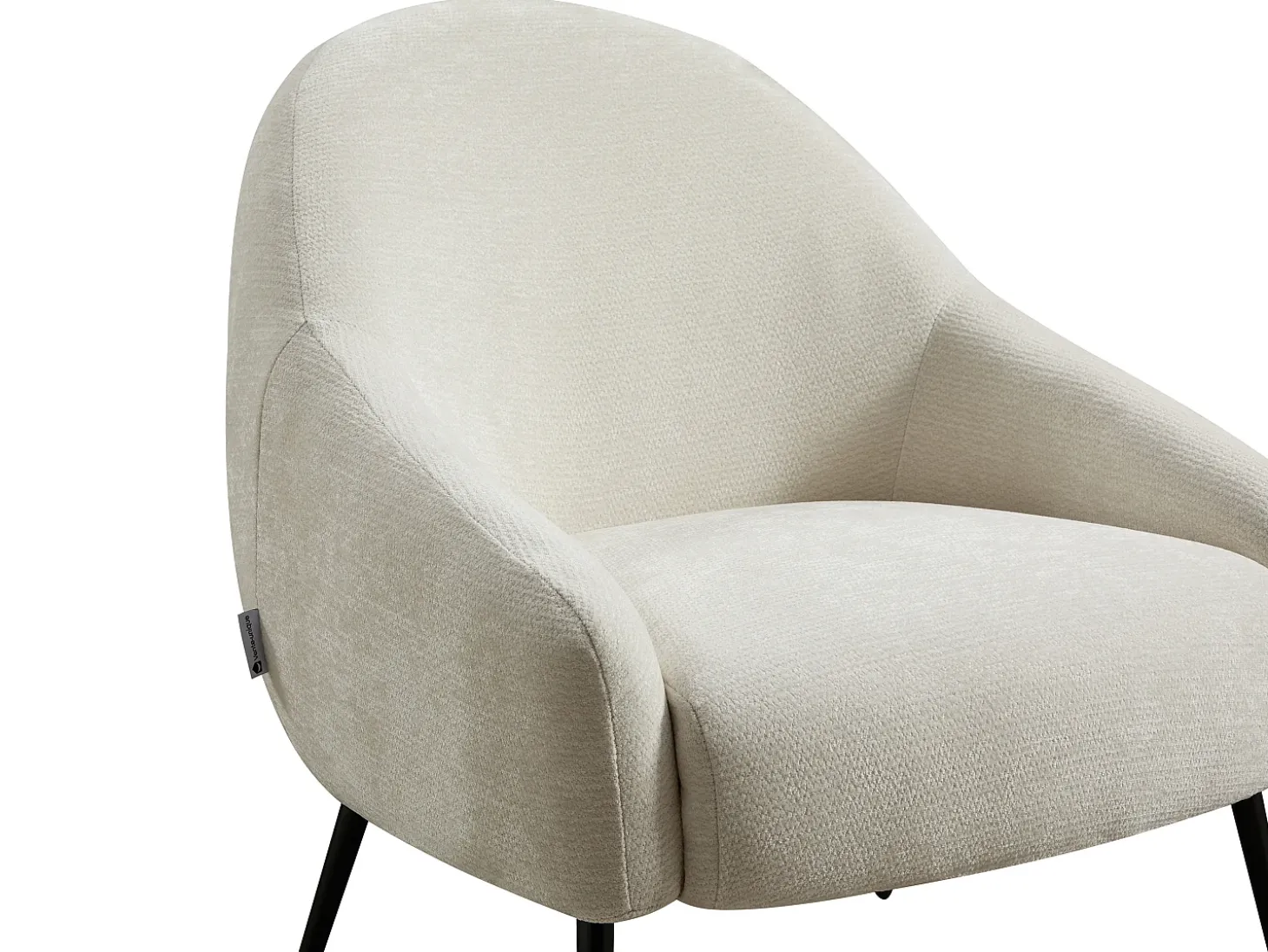 Sillón recto en tela texturizada color beige RIBEDI