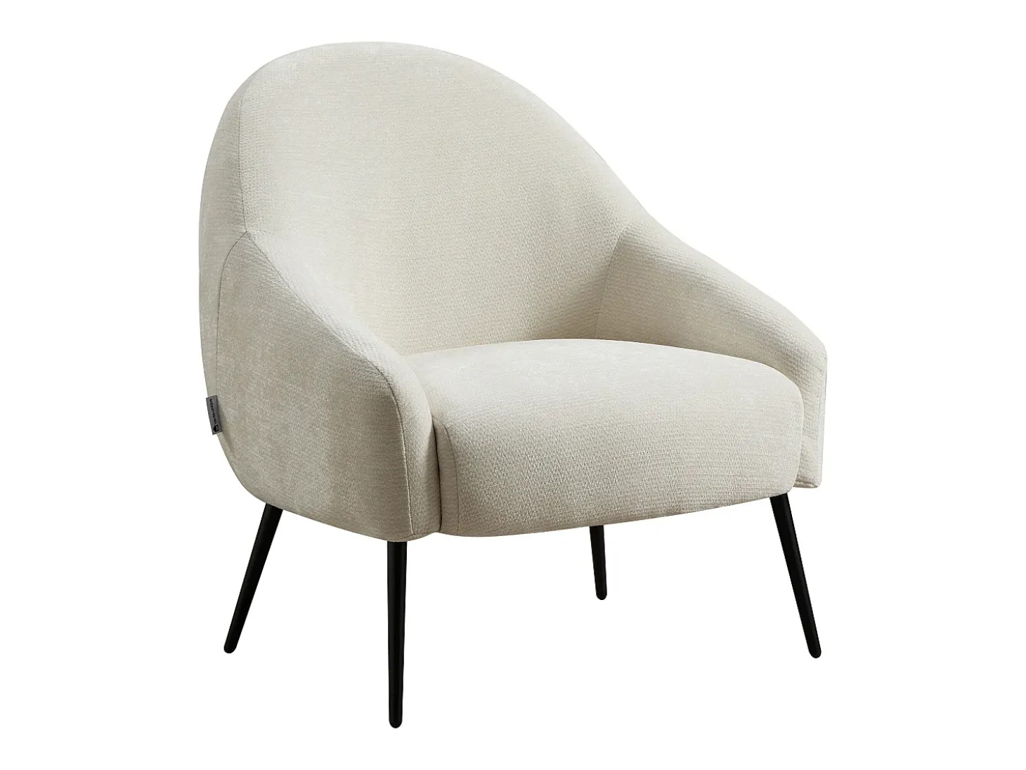 Sillón recto en tela texturizada color beige RIBEDI
