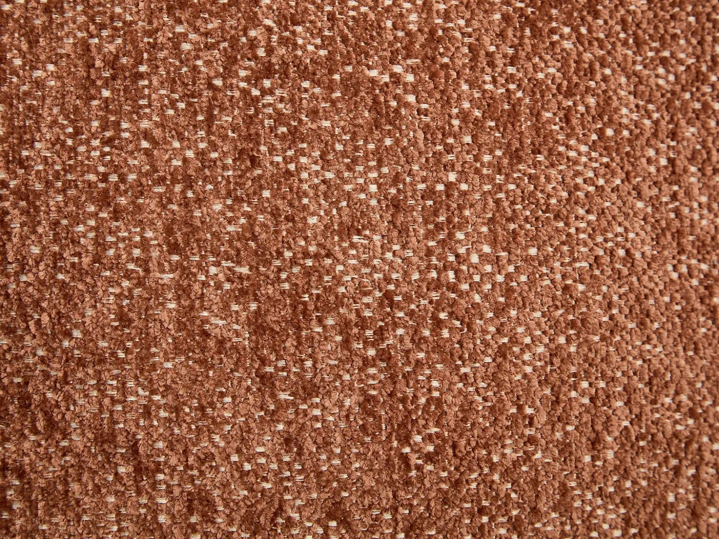 Sillón redondeado de tela jaspeada color terracota LANITO