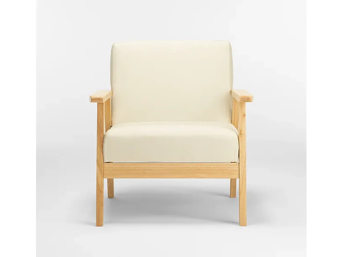 Sillón relax de diseño vintage de madera con reposabrazos Uteplass - Blanco