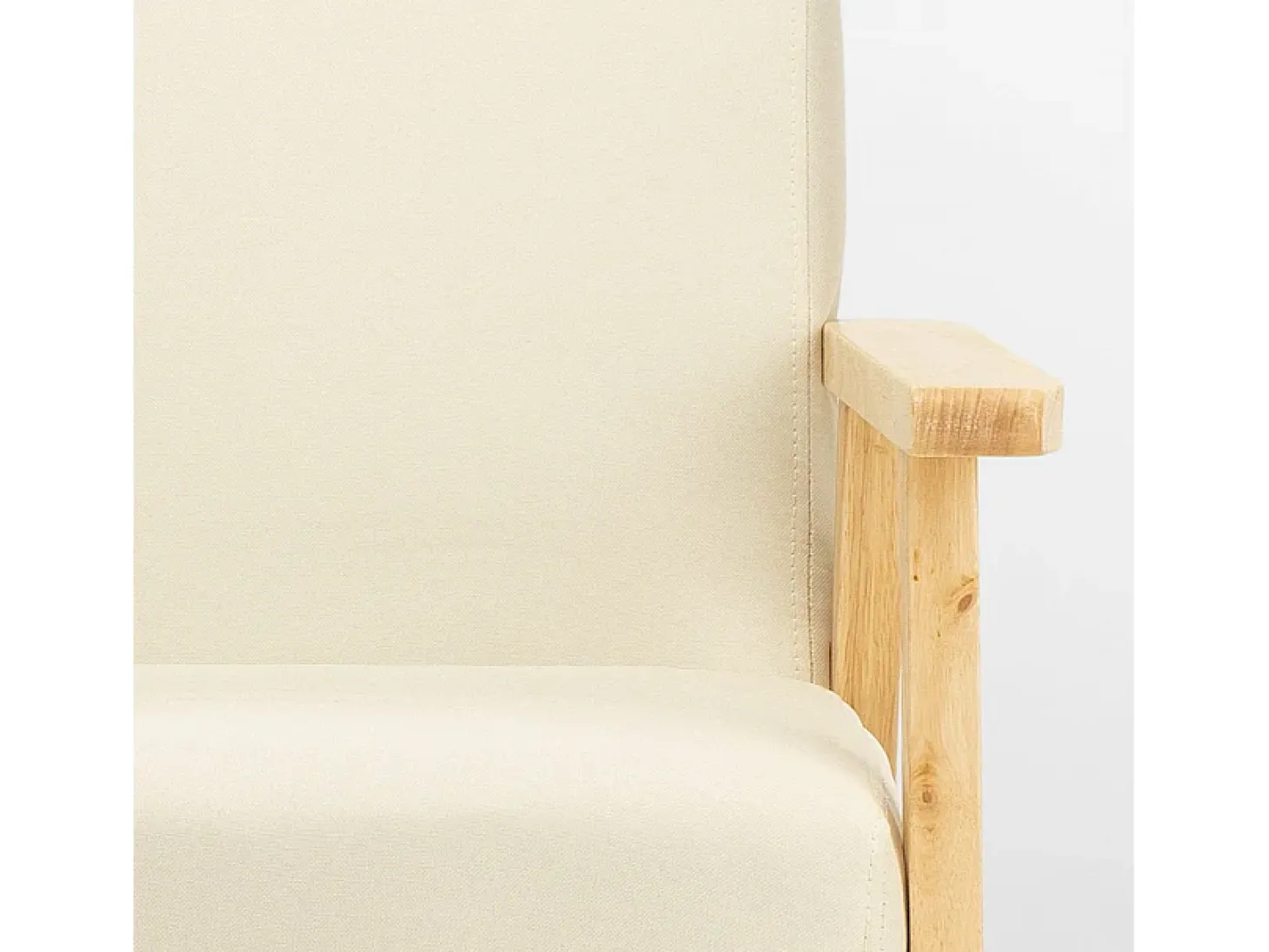 Sillón relax de diseño vintage de madera con reposabrazos Uteplass - Blanco