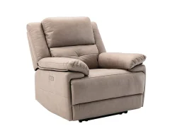 Sillón relax eléctrico de tela gris topo con 1 puerto USB DOLENE