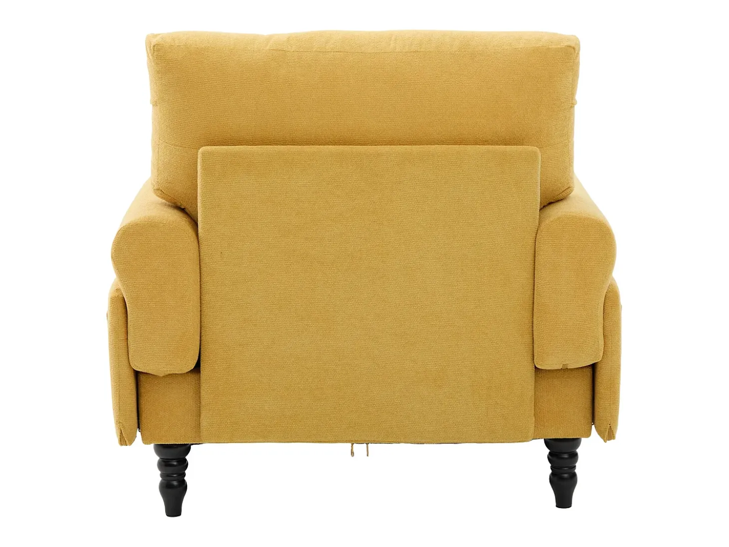 Sillón relax en tejido chenilla amarillo mostaza - Con bolsillos laterales