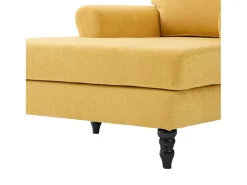 Sillón relax en tejido chenilla amarillo mostaza - Con bolsillos laterales