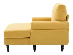 Sillón relax en tejido chenilla amarillo mostaza - Con bolsillos laterales