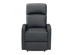 Sillón relax manual de piel sintética de color negro - ISAO