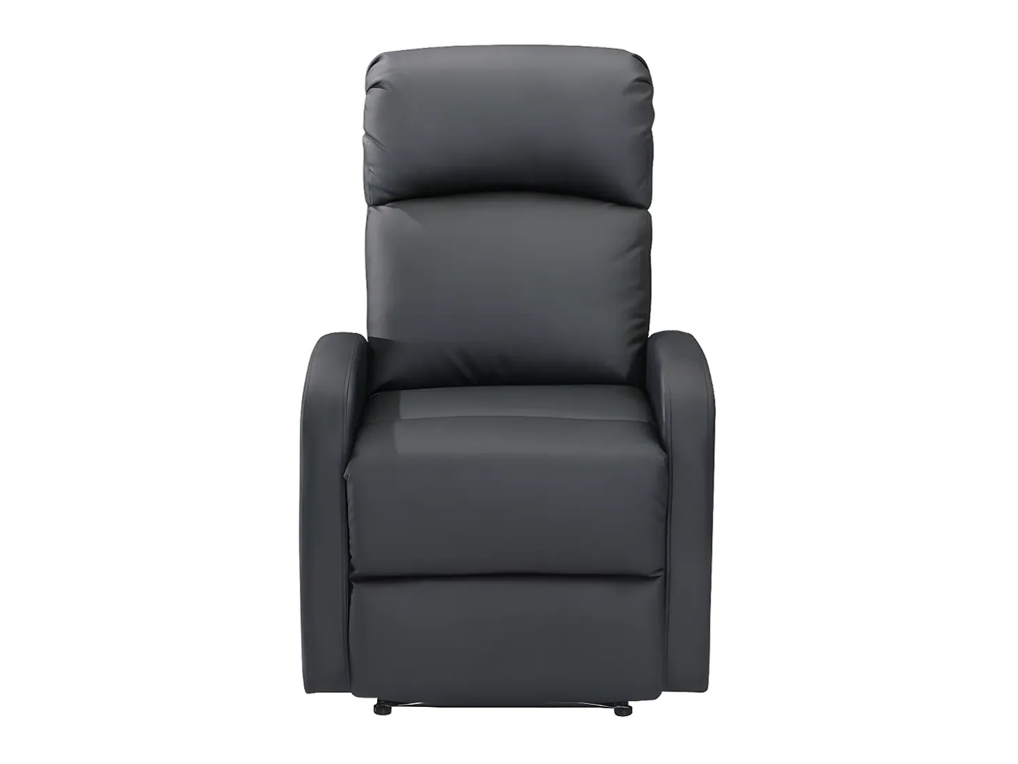 Sillón relax manual de piel sintética de color negro - ISAO
