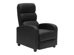 Sillón relax reclinable con reposapiés símil piel Alice - Negro