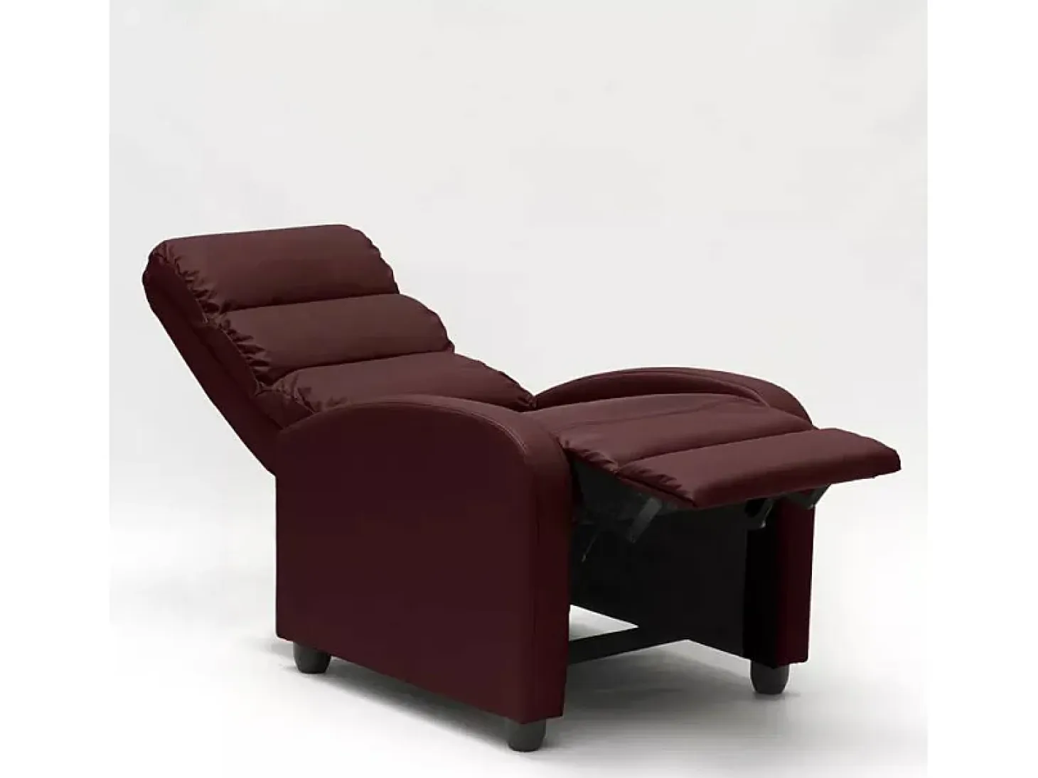 Sillón relax reclinable con reposapiés símil piel Alice - Bordeaux