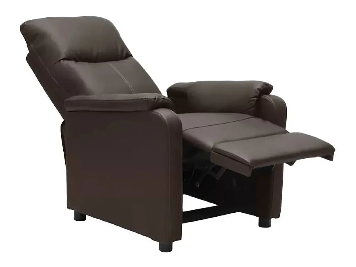 Sillón Relax Reclinable con Reposapiés de Cuero Polipiel Giulia - Marron oscuro