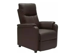 Sillón Relax Reclinable con Reposapiés de Cuero Polipiel Giulia - Marron oscuro