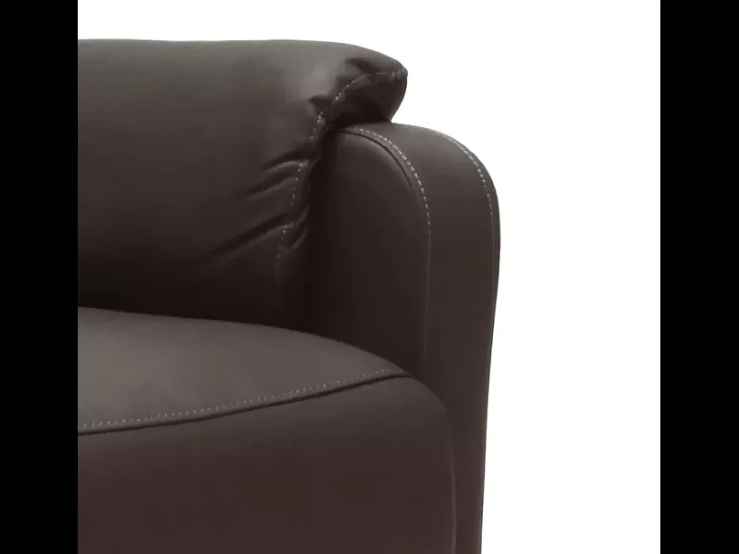 Sillón Relax Reclinable con Reposapiés de Cuero Polipiel Giulia - Marron oscuro