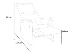 Sillón Relax Reclinable con Reposapiés de Cuero Polipiel Giulia - Marron oscuro