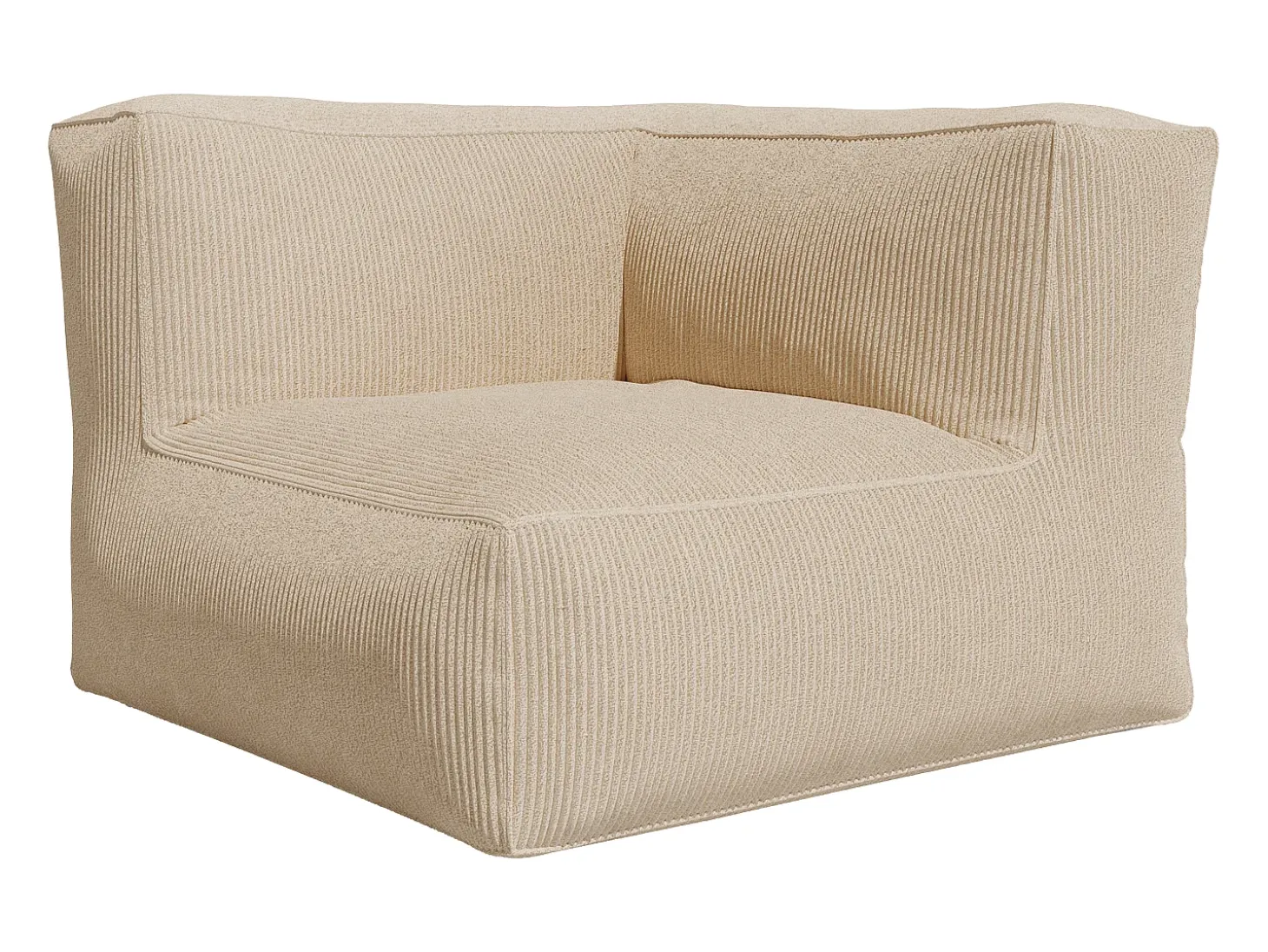 Sillón rinconera de pana color beige estilo contemporáneo NOUMARA