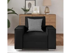 Sillón sofá negro 99 x 78 x 84 cm Piel artificial