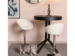 Sillón Taburete Giratorio Cuero Polipiel Diseño Moderno Austin - Blanco