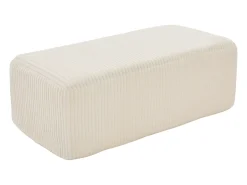 Sillón tapizado en pana con estribo, bolsillos laterales y cojines - Beige