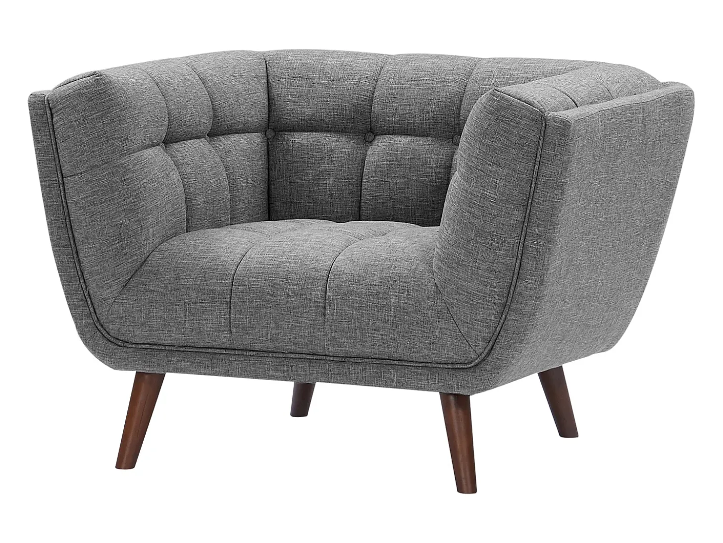 Sillón tapizado en tela gris - Carmen