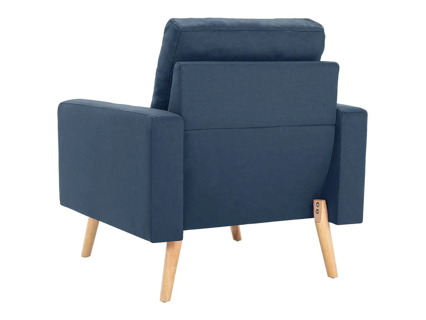 Sillón Travis tapizado tela azul 80x77x71 cm