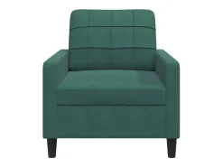 Sillón Verde Oscuro 60 cm Terciopelo