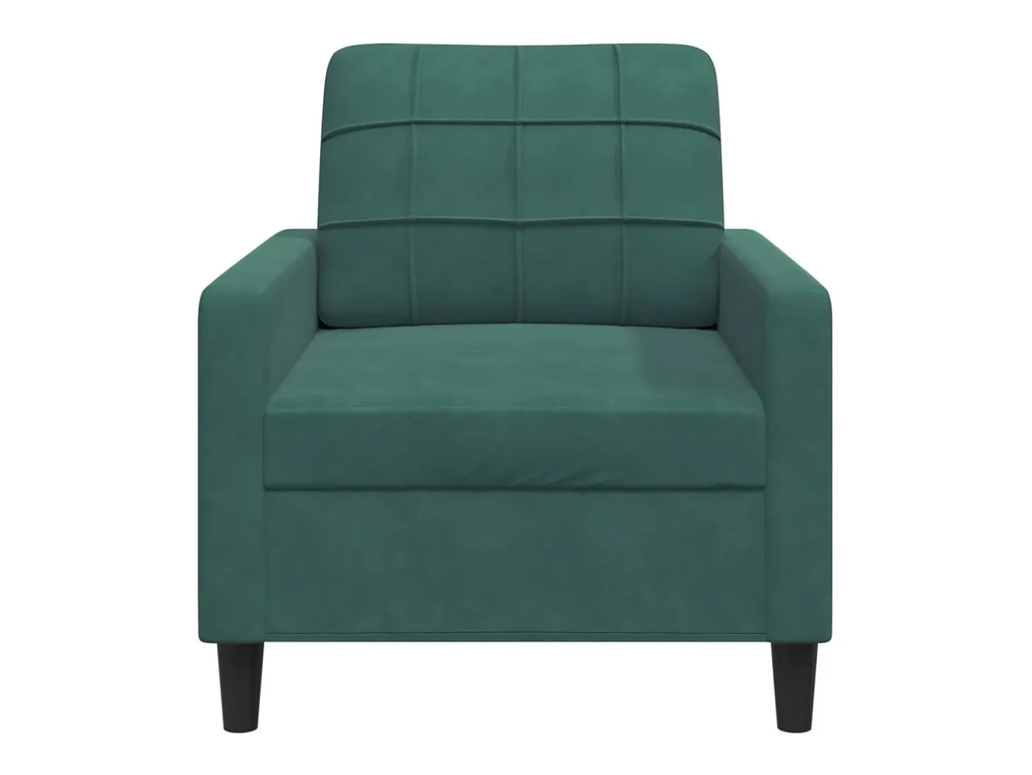 Sillón Verde Oscuro 60 cm Terciopelo