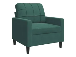 Sillón Verde Oscuro 60 cm Terciopelo