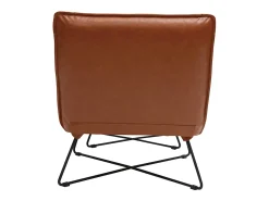 Sillón vintage marrón con reposapiés PHILO