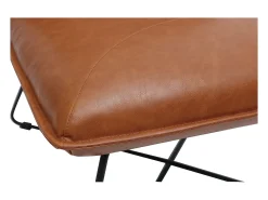 Sillón vintage marrón con reposapiés PHILO