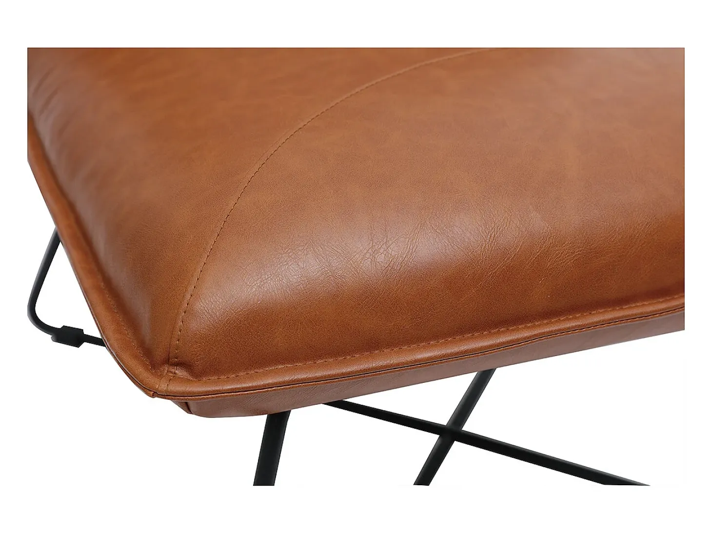 Sillón vintage marrón con reposapiés PHILO