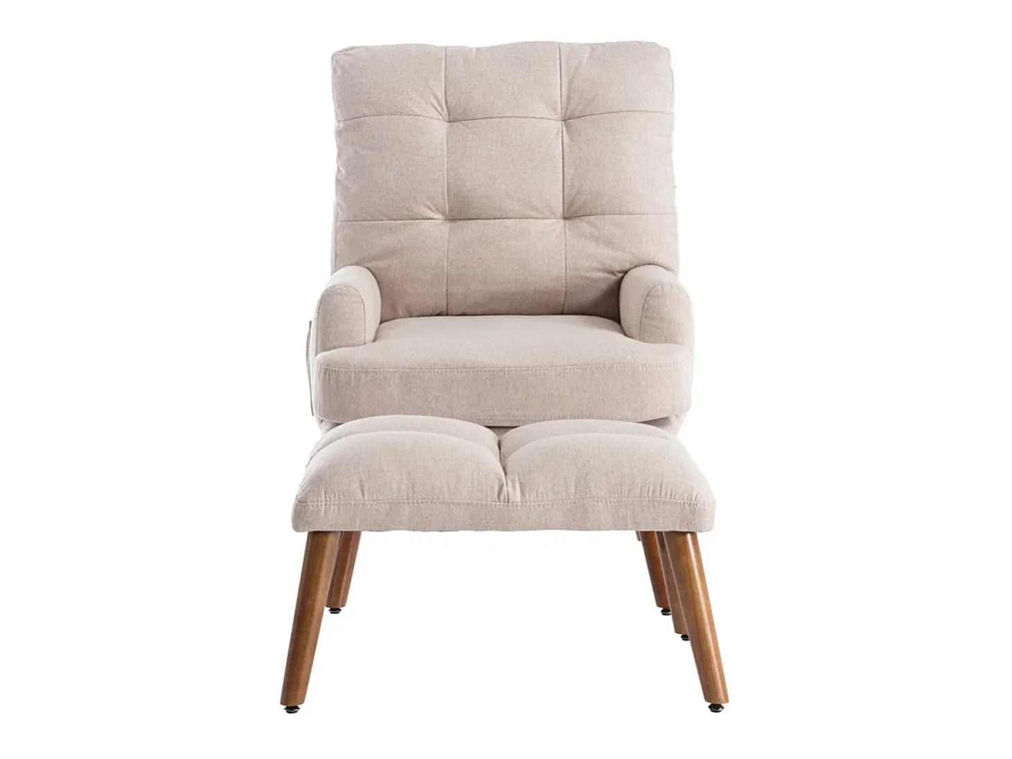 Sillón vonvertible con reposapiés y respaldo regulable - Beige