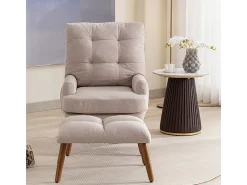 Sillón vonvertible con reposapiés y respaldo regulable - Beige
