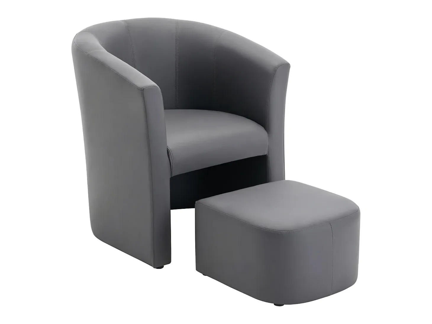 Sillón y chaise longe en imitación gris estilo clásico intemporal JOVANA