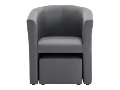 Sillón y chaise longe en imitación gris estilo clásico intemporal JOVANA