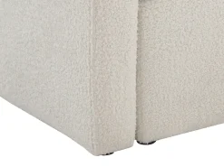 Sillón y puf de tela de rizo blanco estilo clásico atemporal JOVANA