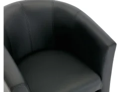 Sillón y puf tapizados en negro estilo clásico intemporal JOVANA
