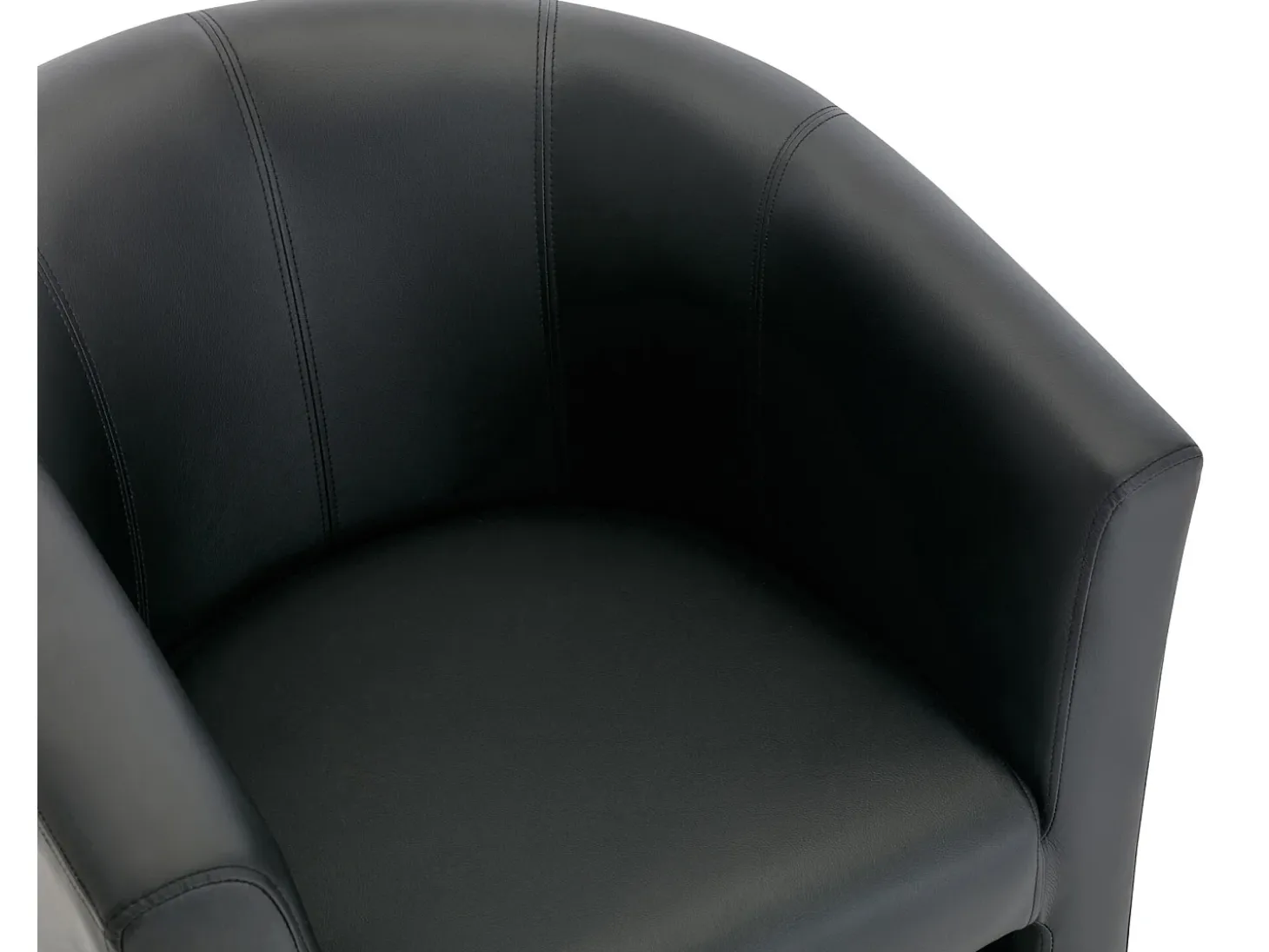 Sillón y puf tapizados en negro estilo clásico intemporal JOVANA