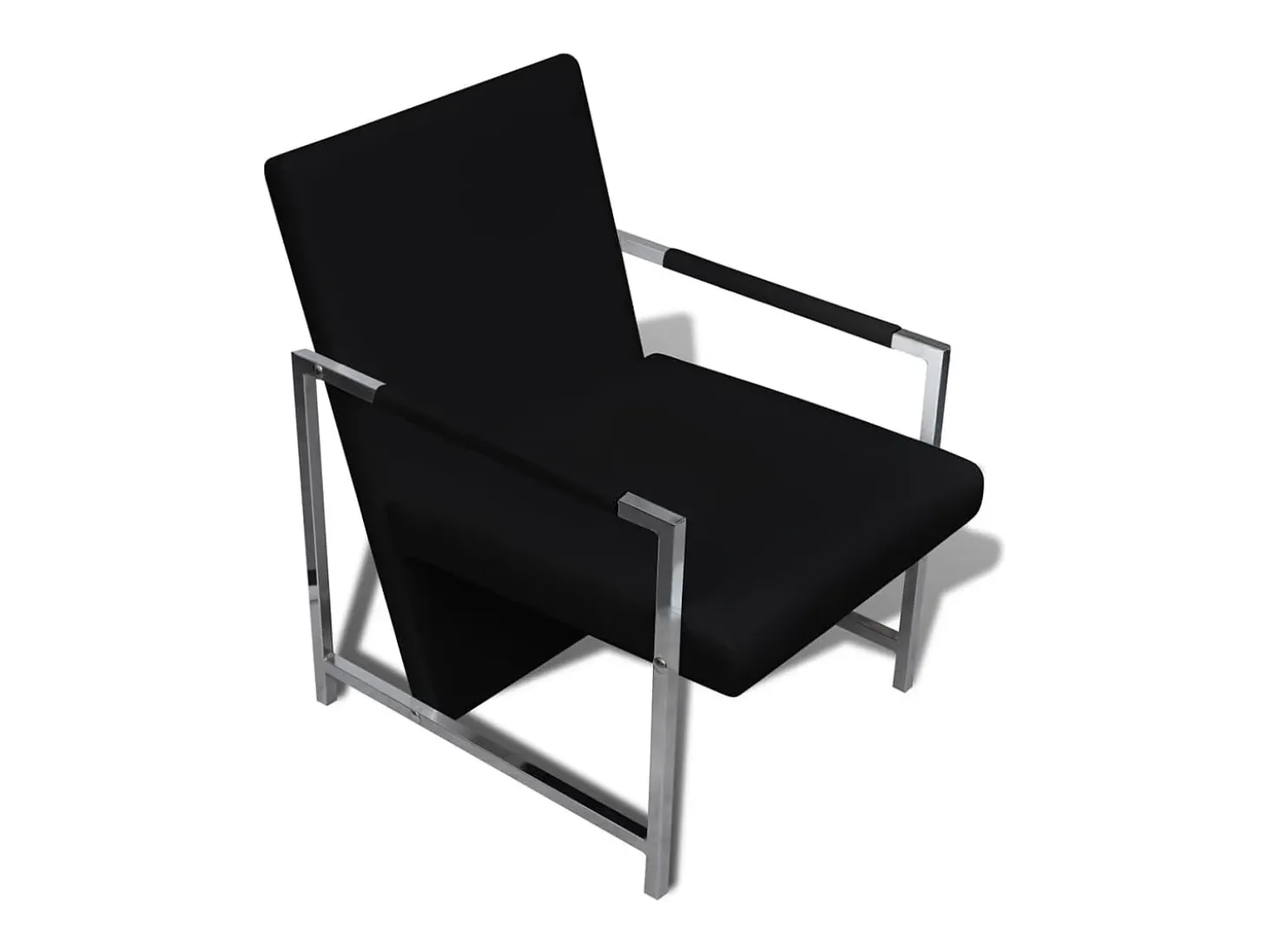 Sillones 2 unidades estructura cromada cuero sintético negro