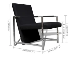 Sillones 2 unidades estructura cromada cuero sintético negro