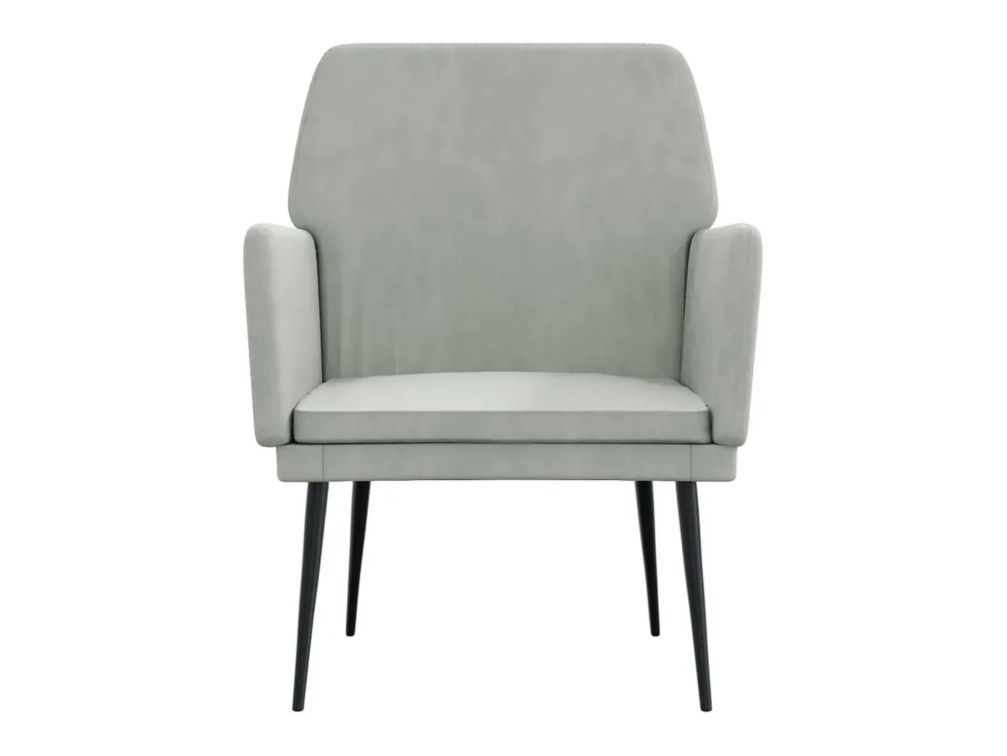 Silvenn Sillón de terciopelo gris claro 62x79x79 cm