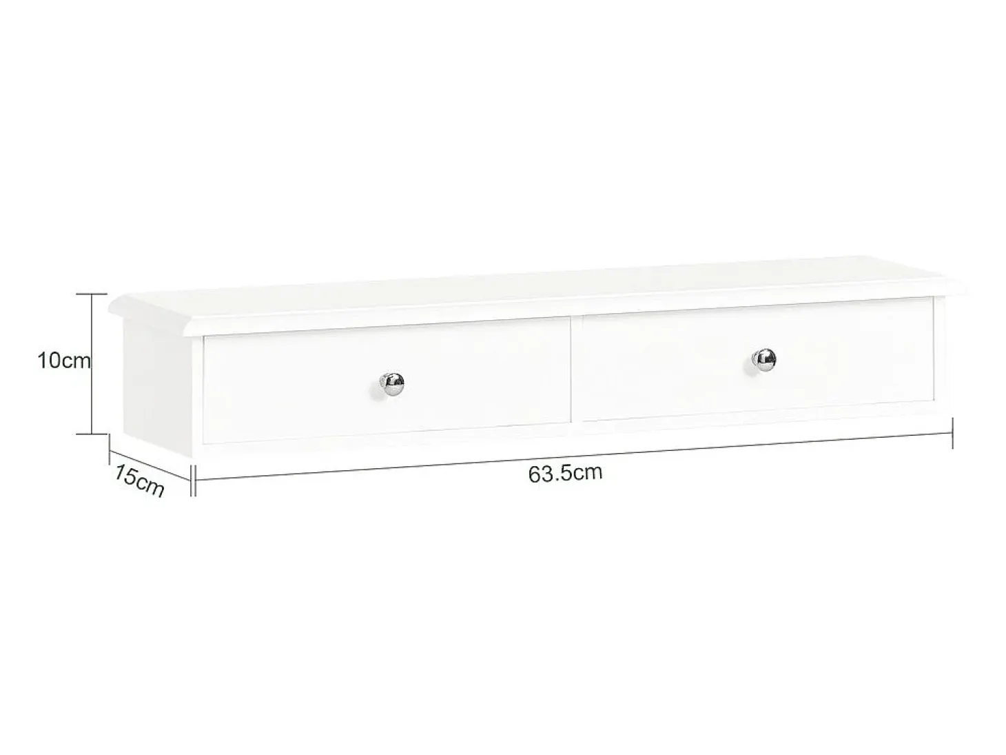 SoBuy Estante Flotante con 2 Cajones - Estantería Moderna en Blanco