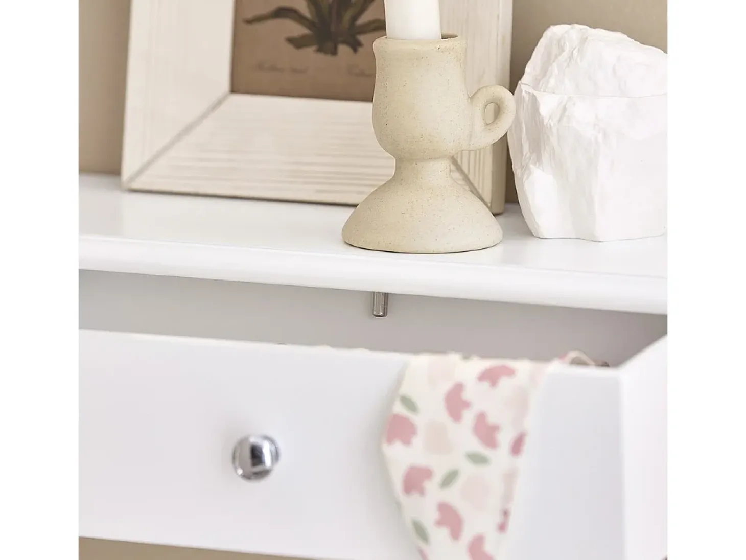SoBuy Estante Flotante con 2 Cajones - Estantería Moderna en Blanco