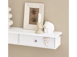 SoBuy Estante Flotante con 2 Cajones - Estantería Moderna en Blanco