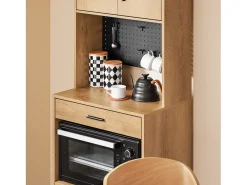 SoBuy FSB98-N - Mueble de cocina con estante para microondas L60cm x W40cm x H170cm