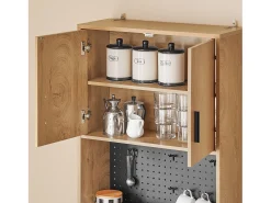 SoBuy FSB98-N - Mueble de cocina con estante para microondas L60cm x W40cm x H170cm
