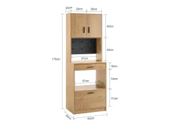 SoBuy FSB98-N - Mueble de cocina con estante para microondas L60cm x W40cm x H170cm