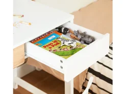 SoBuy FWT106-W Mesa Escritorio de Ordenador con 2 Cajones y 1 Estante