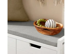 SoBuy Zapatero Blanco con Asiento, 2 Puertas y Almacenamiento, Capacidad 150 kg